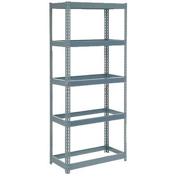 Extra Heavy Duty Shelving 36W x 18D x 96H With 5 Shelves, No Deck, Gray